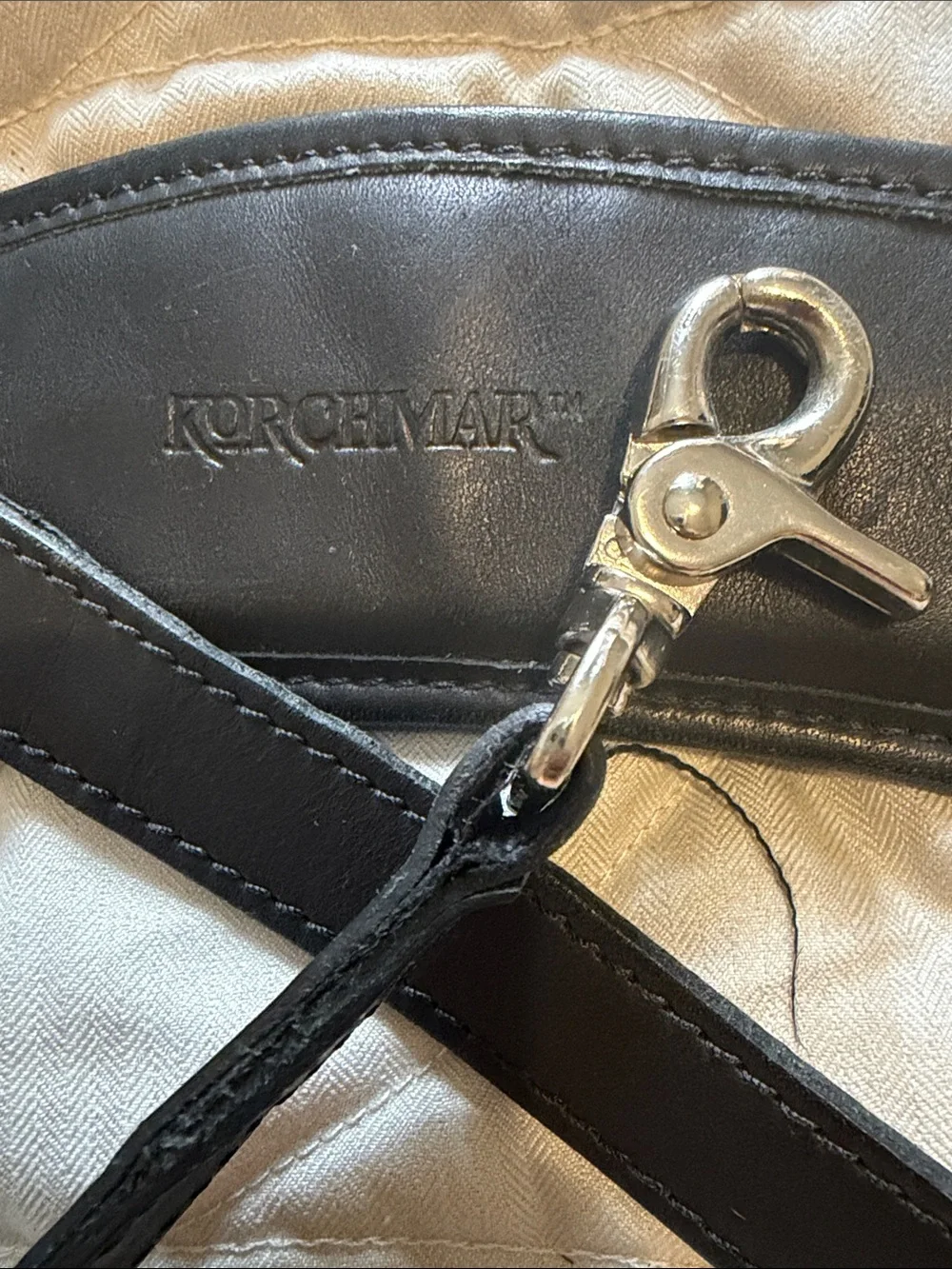 Korchmar Replacement black leather strap harness for briefcase